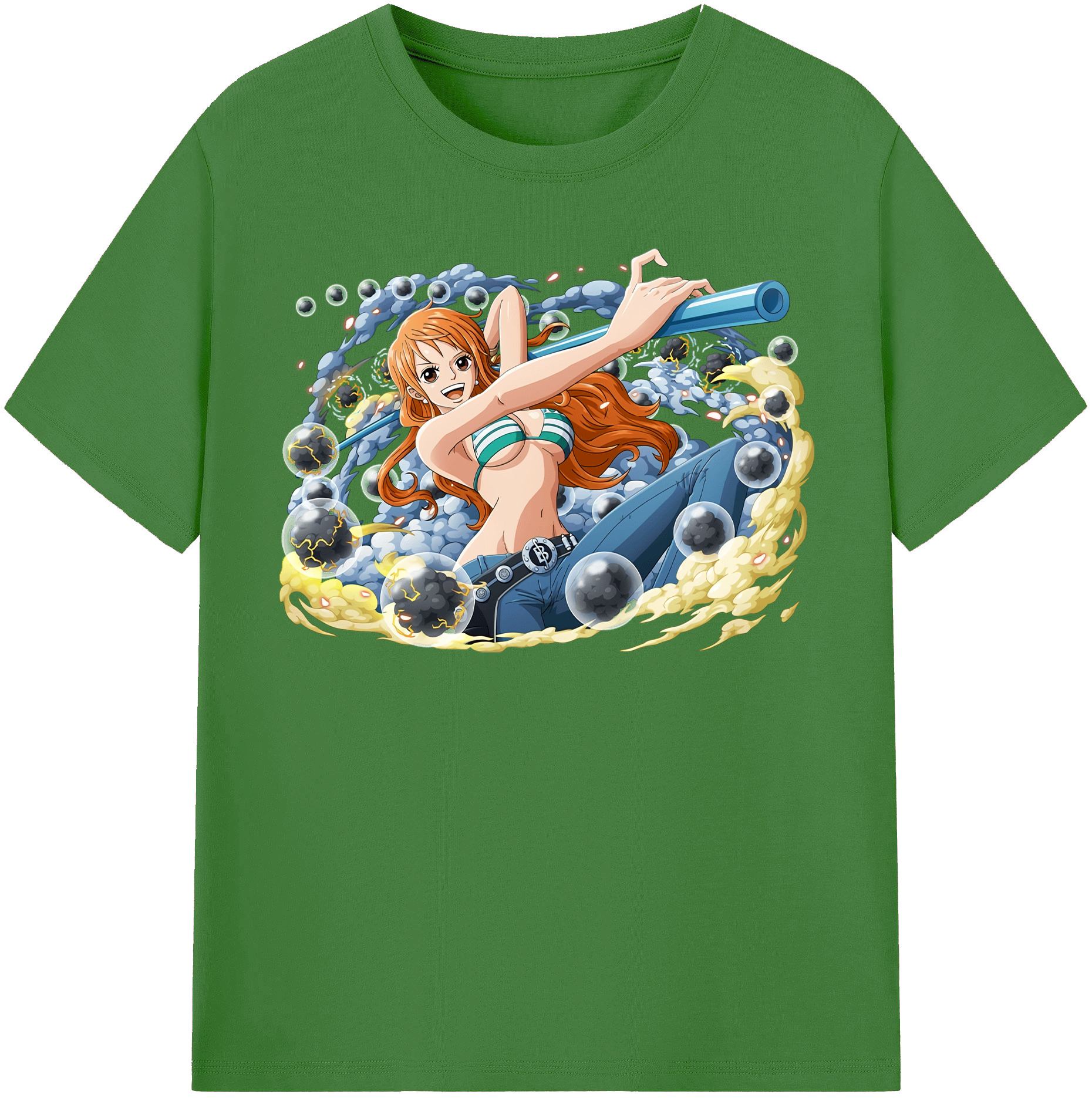 （画像用） ワンピース ナミ ONE PIECE Nami レディースカジュアルプリントTシャツ（綿100％）